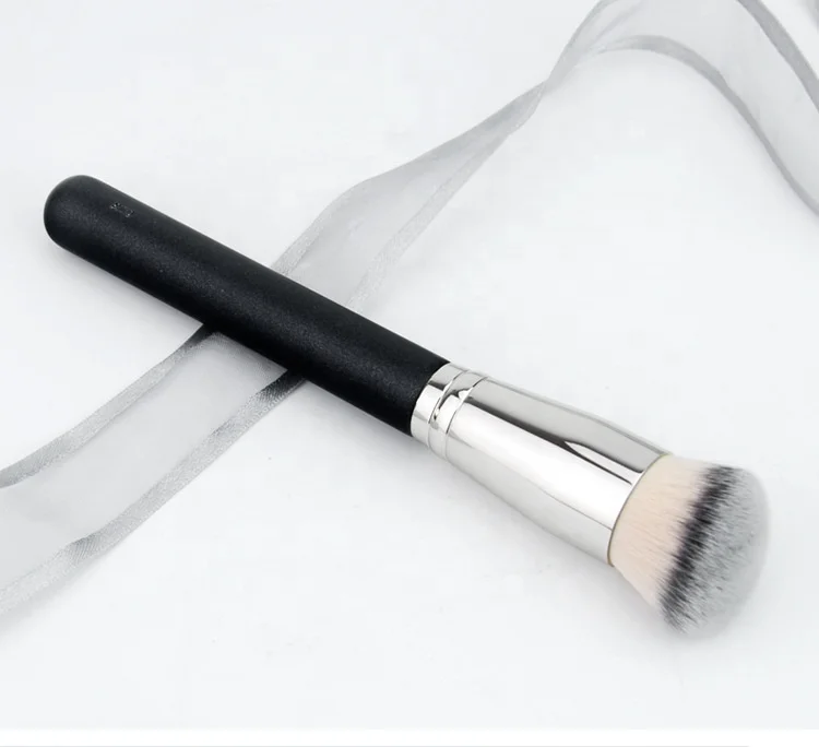 

High Quality Single Classic Black Wood Handle Flat Foundation Blush Brush Makeup Brush Cosmetic Tool Brochas De Maquillaje