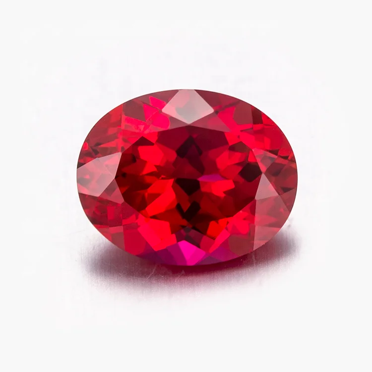 

Oval shape factory price hot sale ruby red gemstone