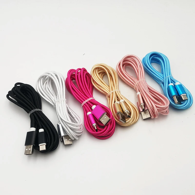 

1m 2m 3m Data USB Charger Cable For iPhone Nylon Fast Charging Origin Long Wire Cord, Gold/rose gold/rose red/silver/blue/black/black