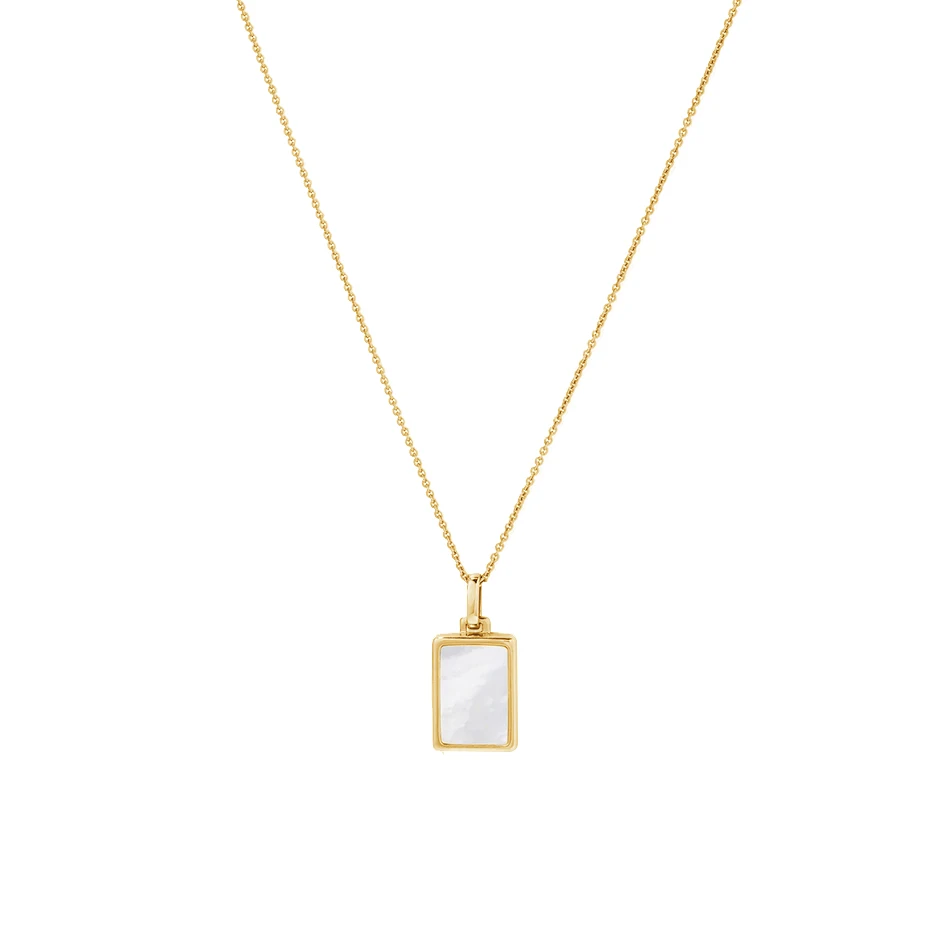 

14k jewelry wholesaler hot sale dainty necklace 925 sterling silver jewelry 14k gold plated pearl rectangle locket necklace