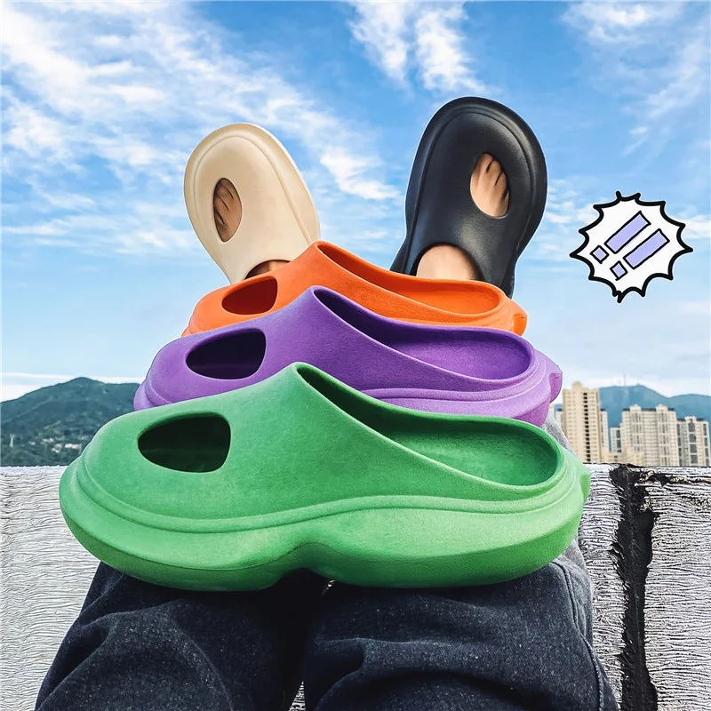 

Street Style Cool Plus Size EVA Breathable Unisex Slides Soft Footwear Slippers Men Fashion Slides Mules