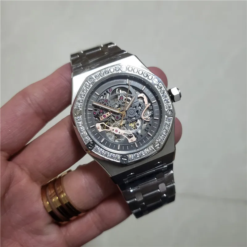 

3A Oak tourbillon skeleton dial visible mechanical movement silver 316L case waterproof Limited Edition luxury watch, 1color