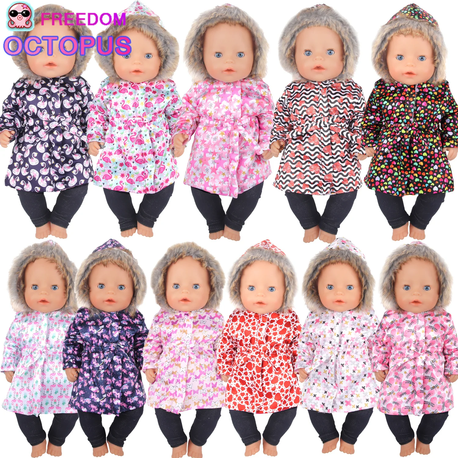 

18 inch Girl Doll Clothes Doll Accessories Winter Warm Jacket Doll Coat