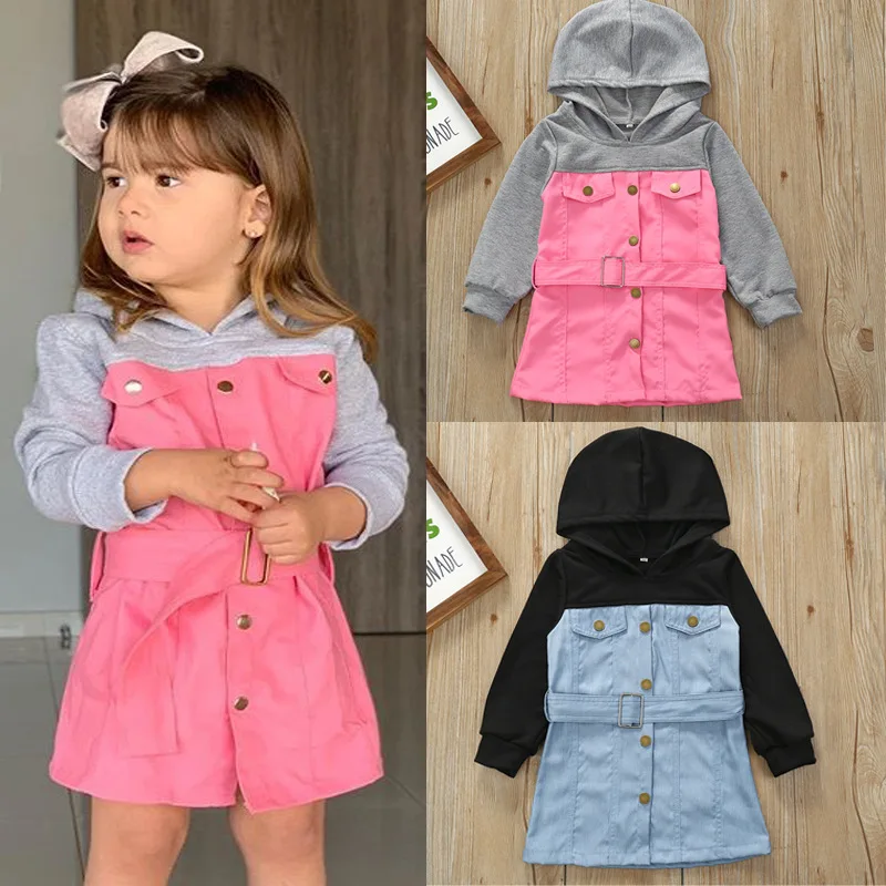 2020 Spring Autumn Toddler Baby Girls Clothes Kids Long Sleeve Sweatshirt Pullovers Overall Dress Hoodies Fashion Outfit