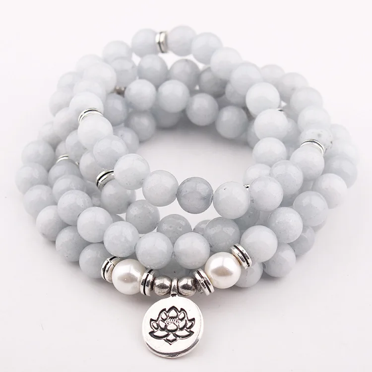 

Best Selling Latest Beads Explosion Fashion Lotus Charm Yoga Mala 108 Beaded Bracelet
