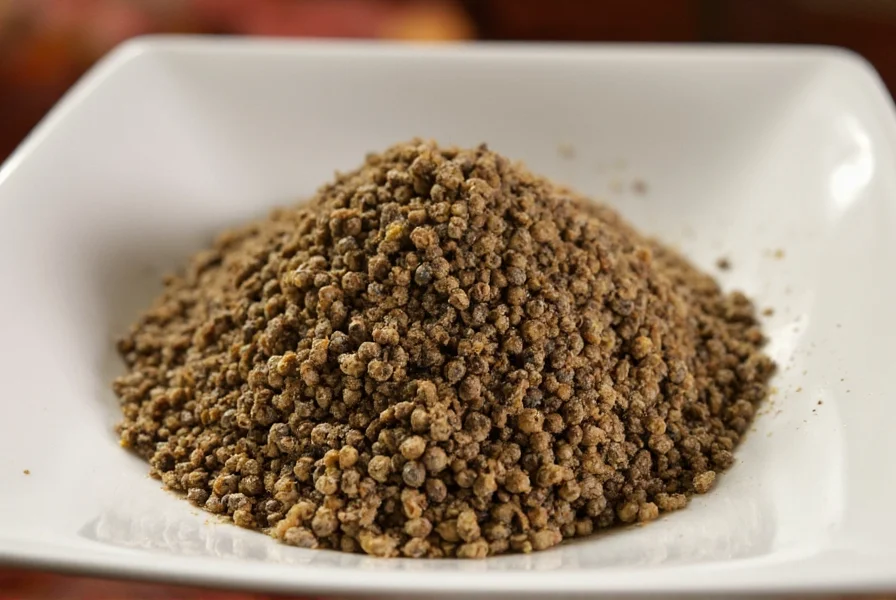 Coarse ground black pepper being sprinkled over a salad