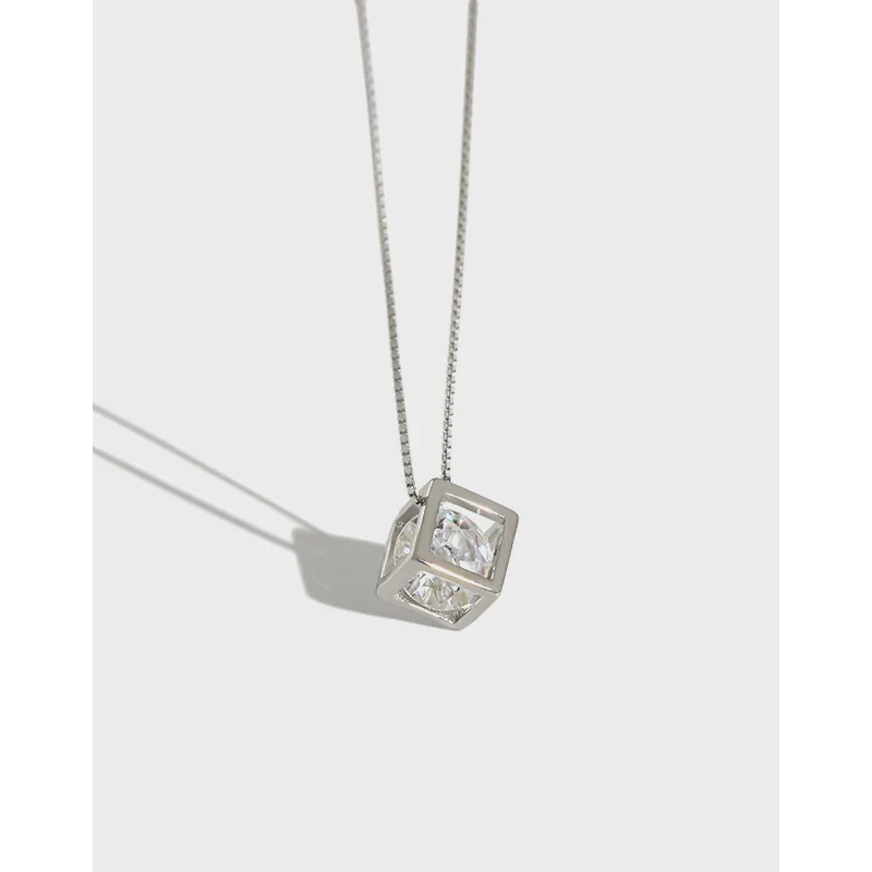 

VIANRLA 925 sterling silver square zircon charm necklace for women