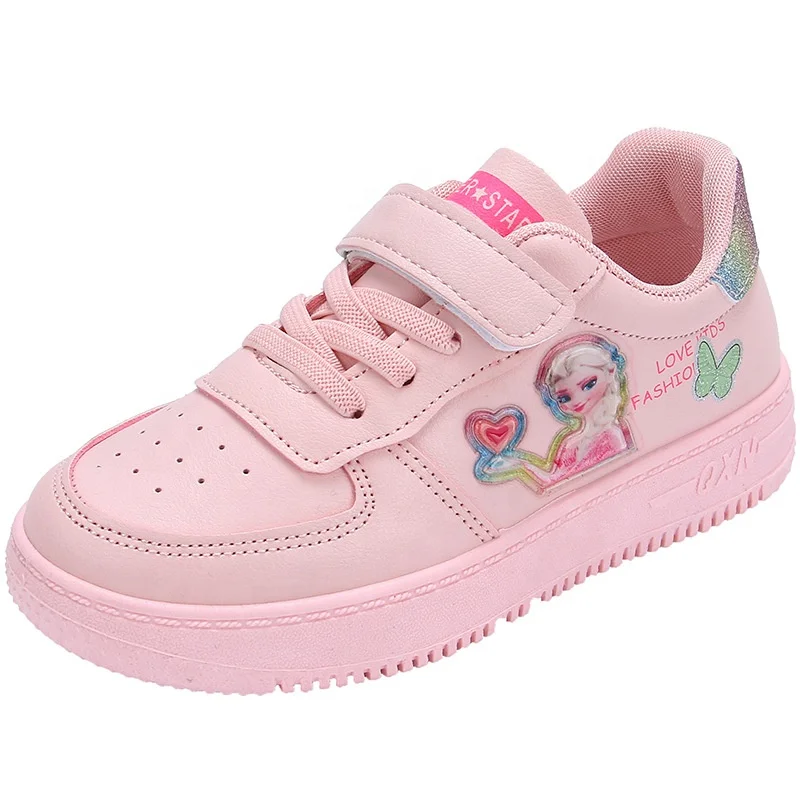 

Cartoon princess children's shoes fashion casual kids students white shoes girls