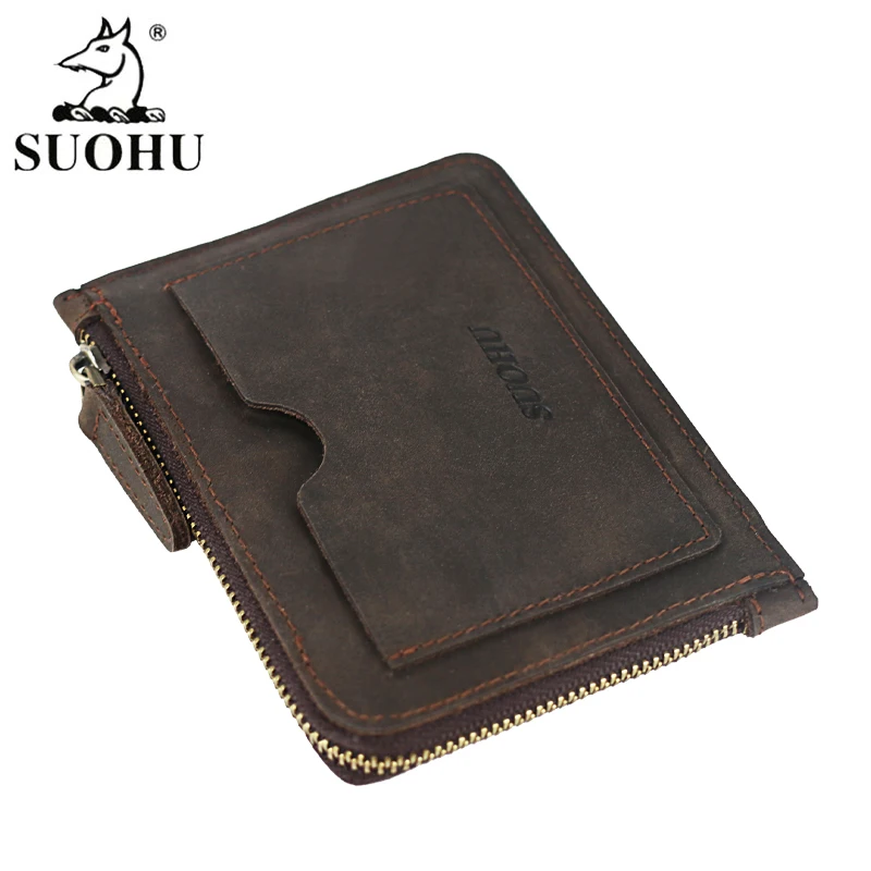 

SUOHU Custom Logo Credit Card Holder Wallet Bussiness Cards Holders Leather Custom Card Holder, Brown