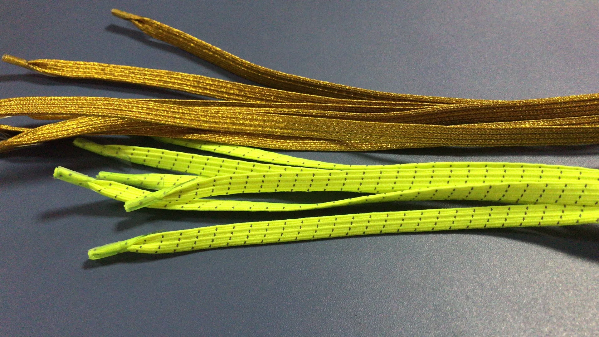 工厂卢勒克斯编织弹性 8毫米金色金属扁绳