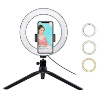 

Mini USB LED circle make up live streaming selfie ring light with table tripod stand kit