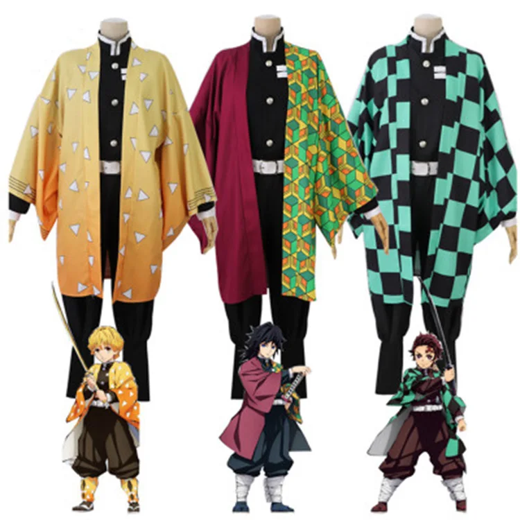 

Adult Anime Demon Slayer: Kimetsu No Yaiba Figure Cosplay Cotton Cloak Clothing Costume Uniforms Kimono Set