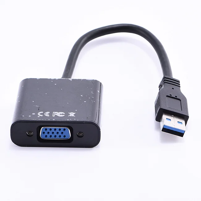 

Hot Sell Usb 3.0 to Vga Adapter 1080P Multi-monitor Video Converter Display Male to Female with Chipset for Laptops, Black/white/blue