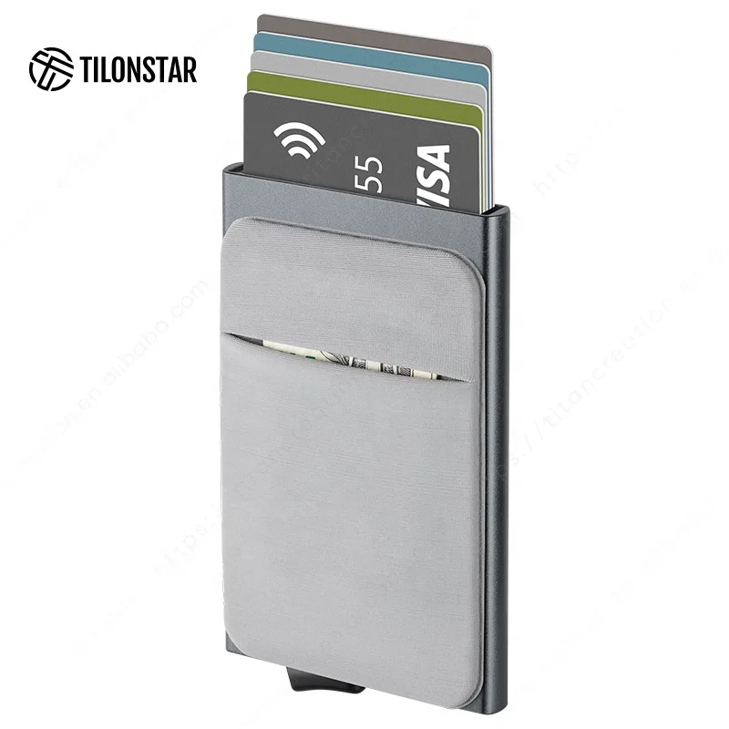

Factory Direct Sales Fashion Pop Up Wallets Card Case Mini Slim Rfid Wallet Aluminum Security Credit Card Holder