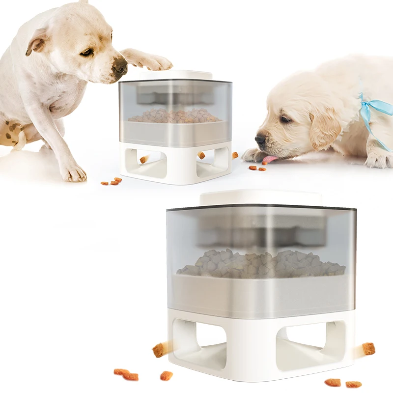 

Wholesale best selling dog smatr feed toys dispenser automatic feeder toy dog pets interactive toy, White/yellow