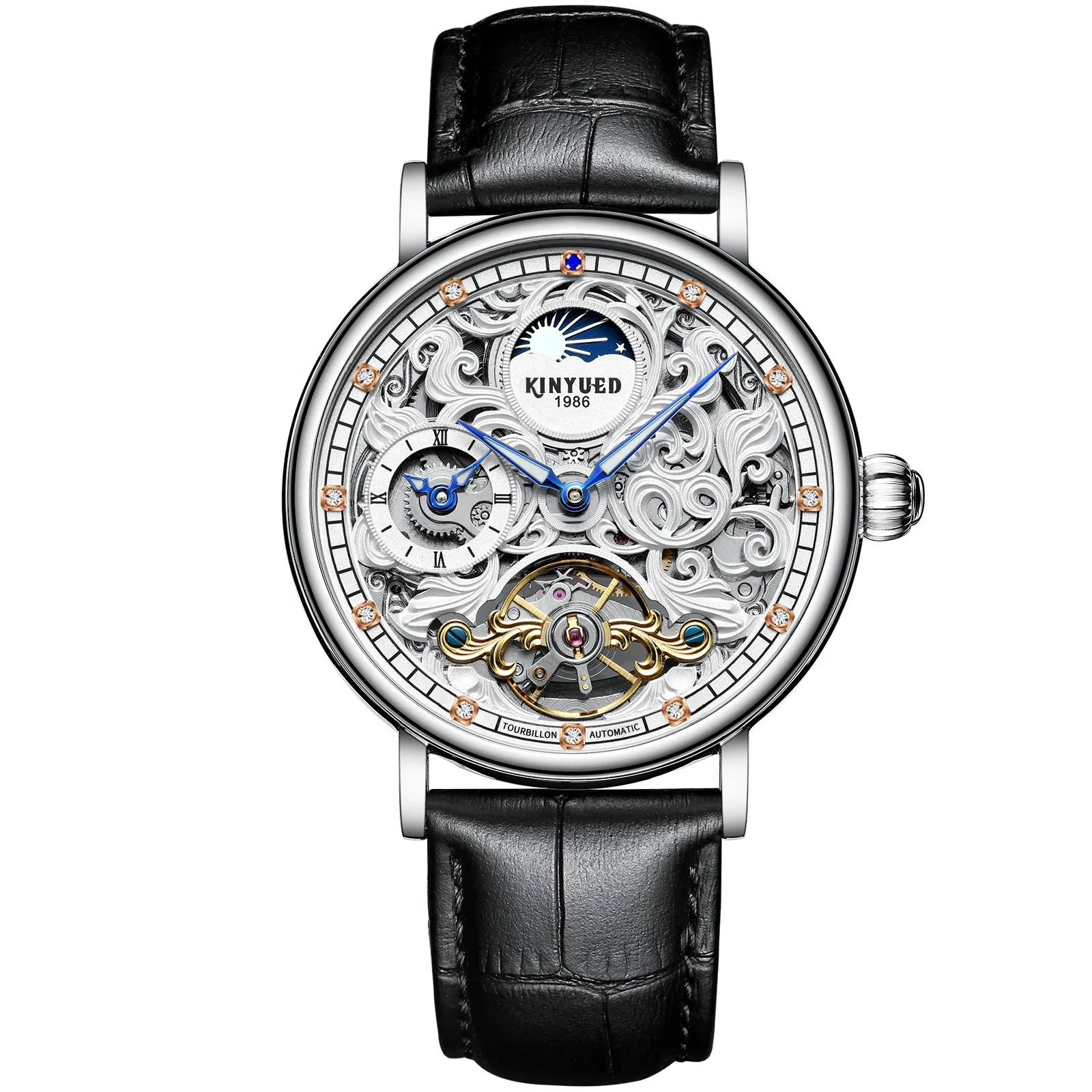 

KINYUED New design dropshipping Mechanical Watch Manufacturer Custom LOGO Men's Stainless Steel