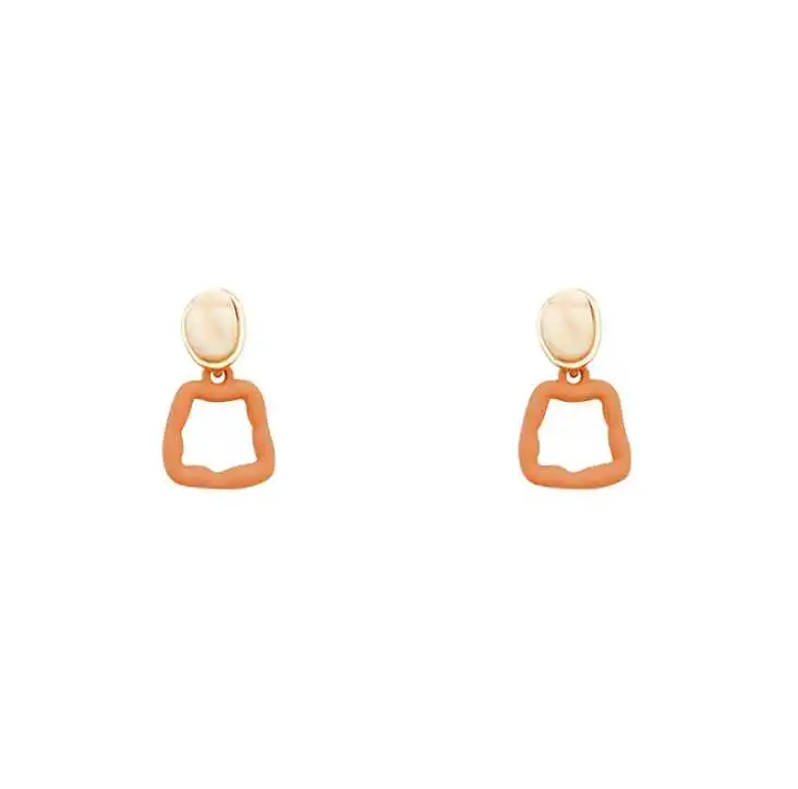 

S925 silver post Korean ins retro geometric earrings female simple design earrings jewelry