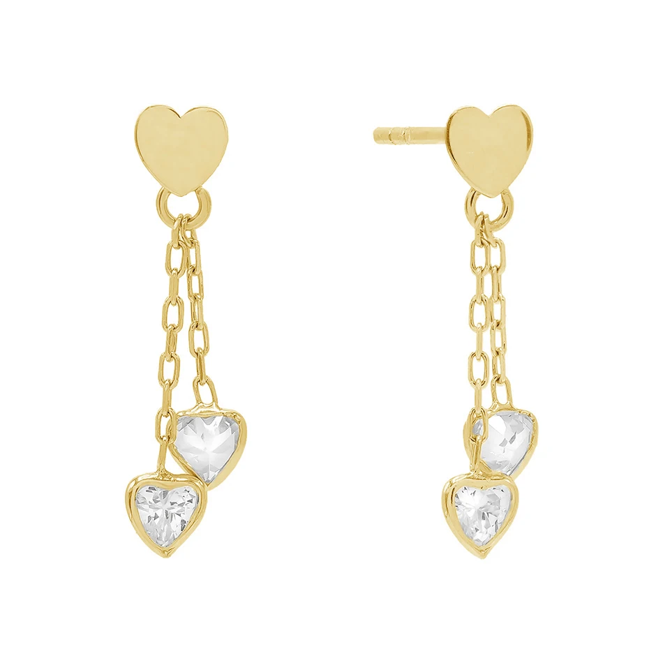 

2020 popular gift 18k gold vermeil jewelry 925 sterling silver high polish romantic heart stud earrings for women