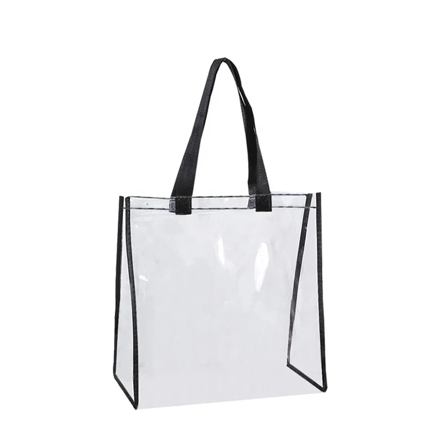 

Custom Print Clear PVC Shopping Bag Large Beach Tote Bags Transparent Candy Color Jelly Women Handbag