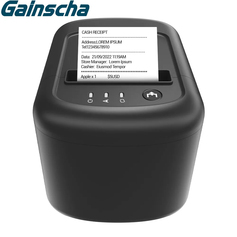 

Gainscha E200 Direct Thermal Receipt Printer 80mm Auto Cutter Support Cash Drawer USB Serial Ethernet LAN Restaurant POS Printer
