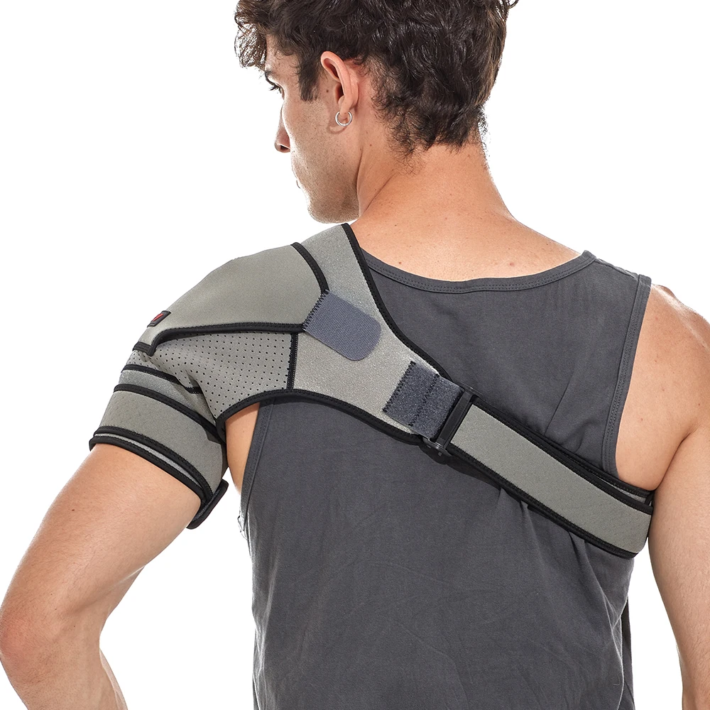 

High quality left shoulder support adjustable shoulder strap belt good compression shoulder brace, Grey