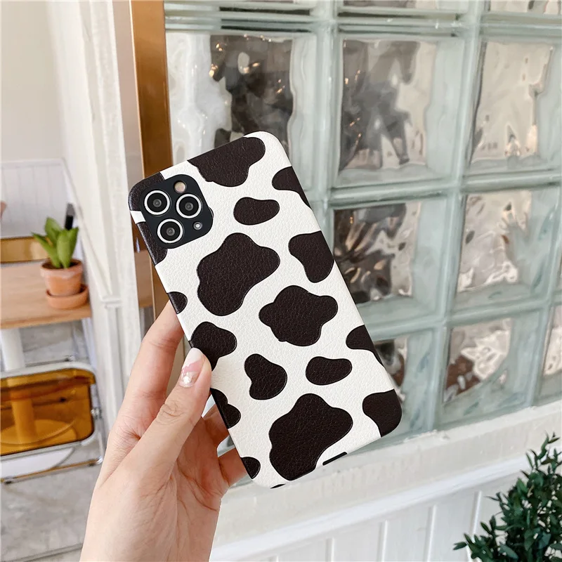 

Black Milk Cow Grain Phone Cover Soft TPU Phone Case for iPhone 12 Pro Max