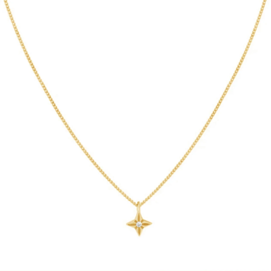 

high quality jewelry wholesale 18k gold plated nice necklace 925 sterling silver etched star pendant necklace