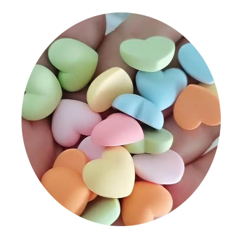 

Lovely Resin Heart Cabochons Matt Color Sweet Heart Flatback Charms For DIY Jewelry Making Hair Clips Scrapbooking