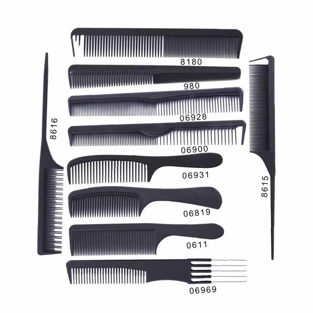 

Salon Anti-static Hair Comb Black color Hair Combs Hair Cutting Styling Carbon Combs, Customized color