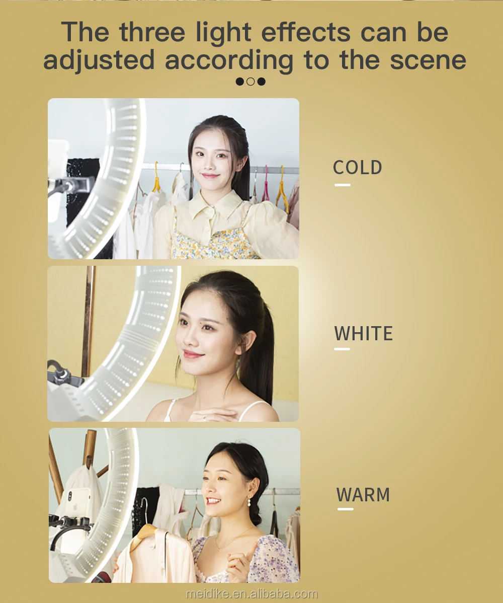 Large 22 inch led ring light 640pcs SMD LEDs with flexible phone holder FS-640 kit