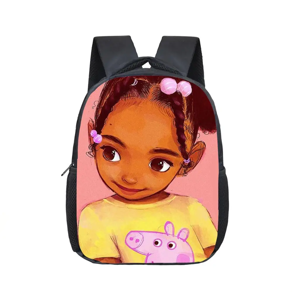 

Cute African Black Girl Mini Backpack Children School Bag for Kindergarten Usage Little Girl 12 Inch Satchel Kid Bookbag Mochila