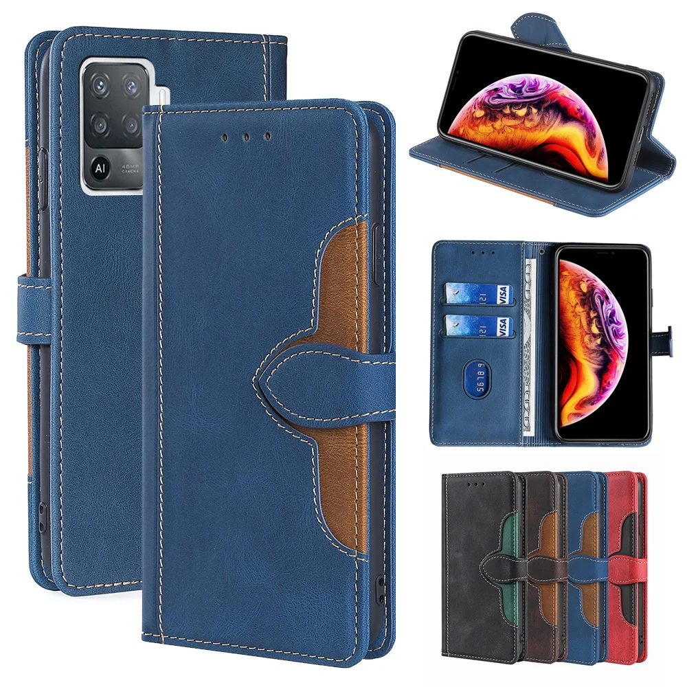 

Wallet Mobile Phone Cover Slim Leather Phone Case for OPPO A94 5G F19 Pro PLus Reno 5Z Back Cover, 4 colors for your choose