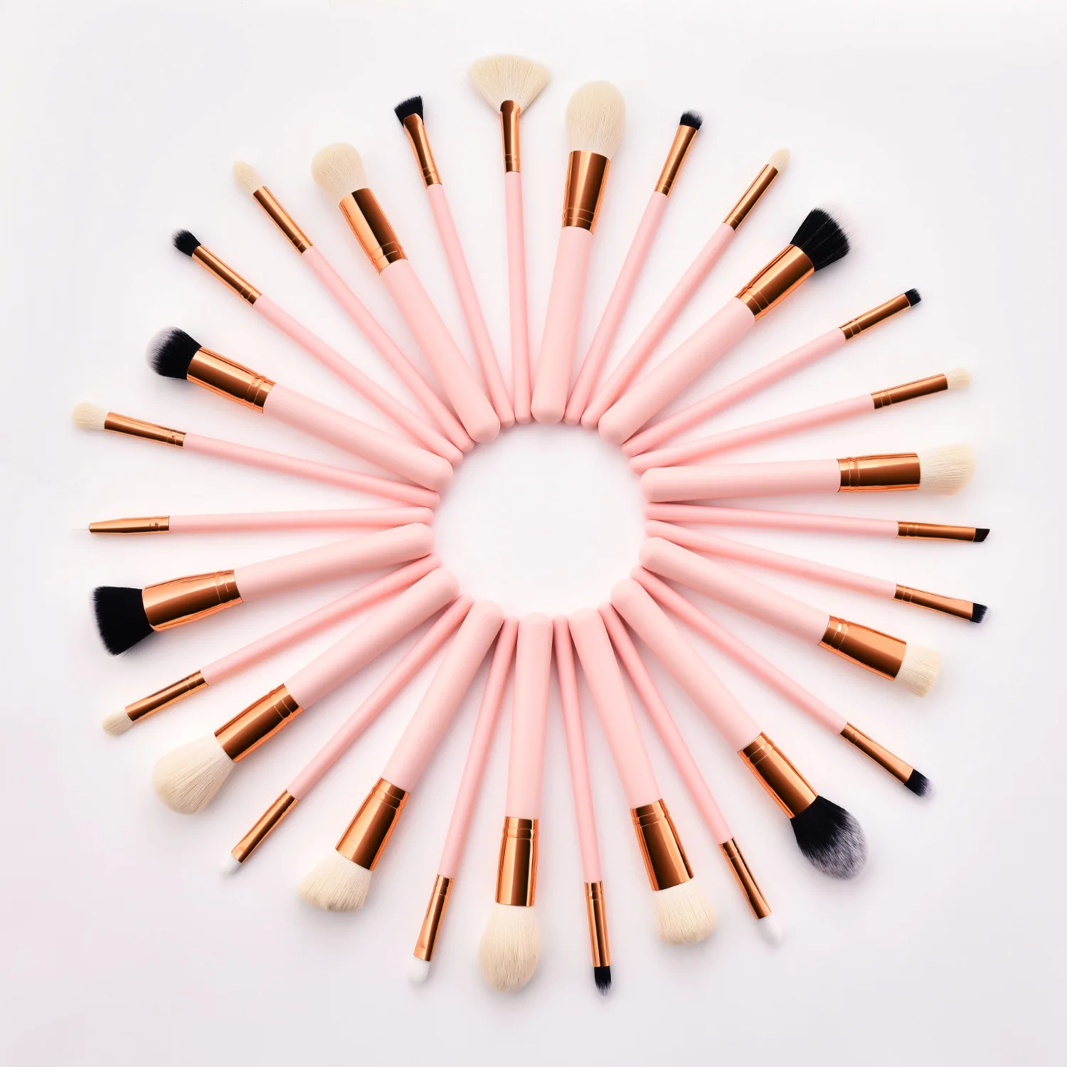 

HZM 30 pieces la.girl Hot Selling pink vegan makeup brush set professional freeshiping docolor eye shadow brush custom logo