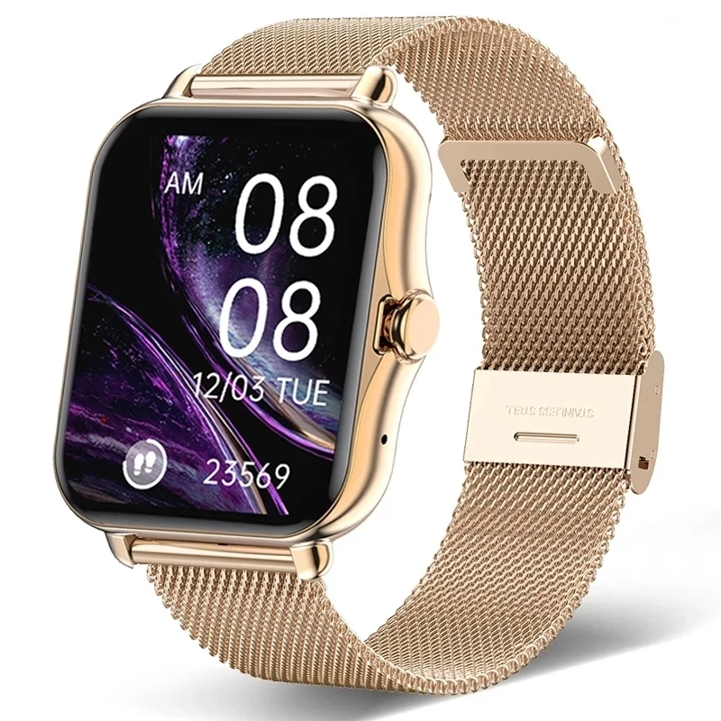 

Wearable Devices New 1.69 Inch Full touch Screen Smart Watch Women BT Call Heart Rate Blood Pressure Monitoring Ladies S