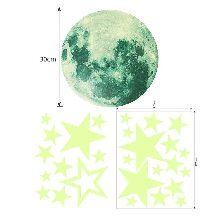 Details about   435Pcs Glow In The Dark Luminous Stars Moon Wall Stickers Planet Space Decal NEW 