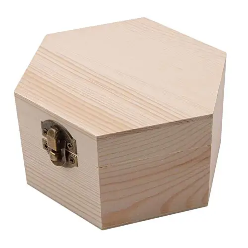 

Storage Boxes & Bins - Diy Fashion Simple Portable Hexagon Shaped Wood Jewelry Box Wedding Gift Holder Display, Customized color