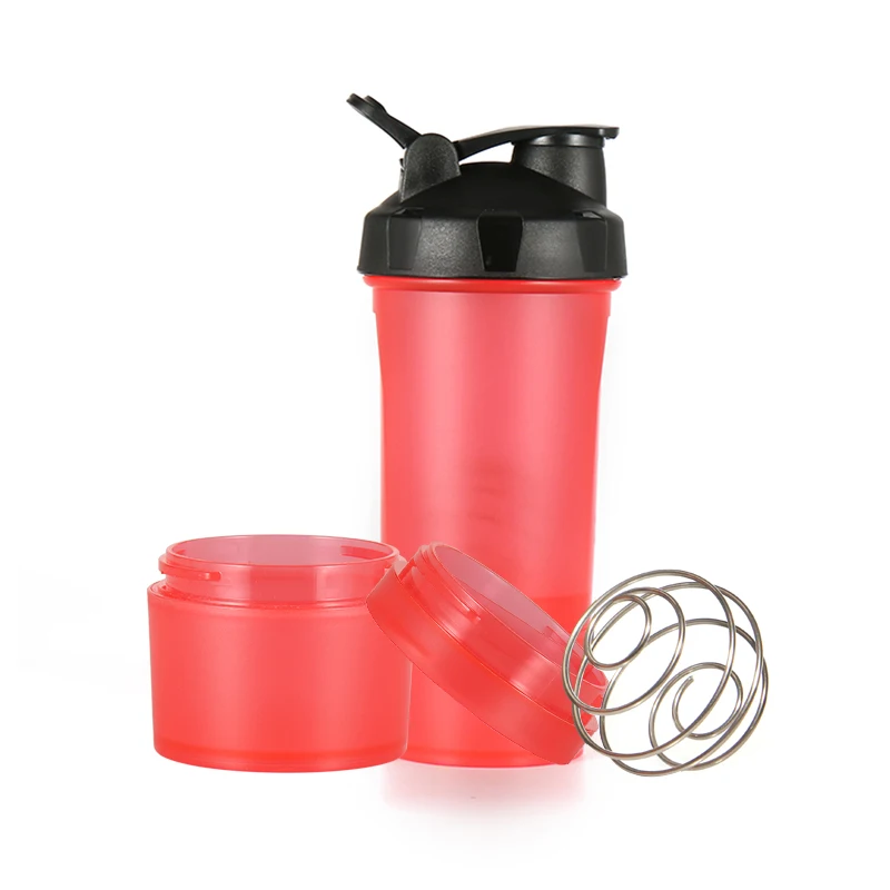 
2020 Custom Logo BPA Gym Sports Protein Plastic Layered Shaker Bottle With Mixing Ball 