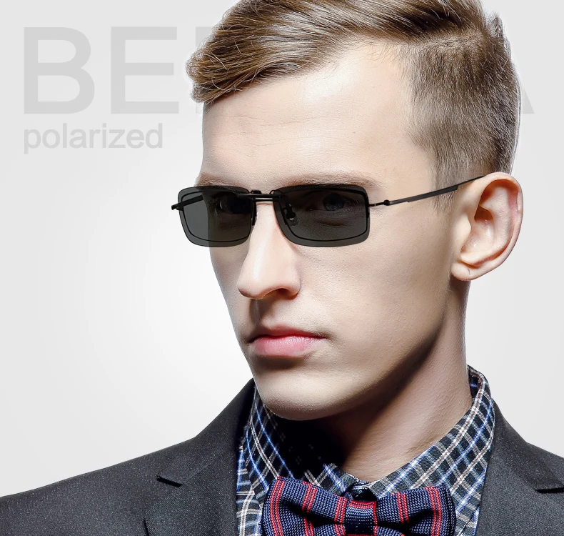 

Personality Ultra-light 1.0 Thick High-quality A-level Polarized Driving Square Men Sunglasses Hanging Clip