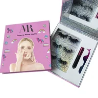 

New style magnetic lashes clear plastic cases with eyeliner with custom private label box 3d mink luxury eyelashes