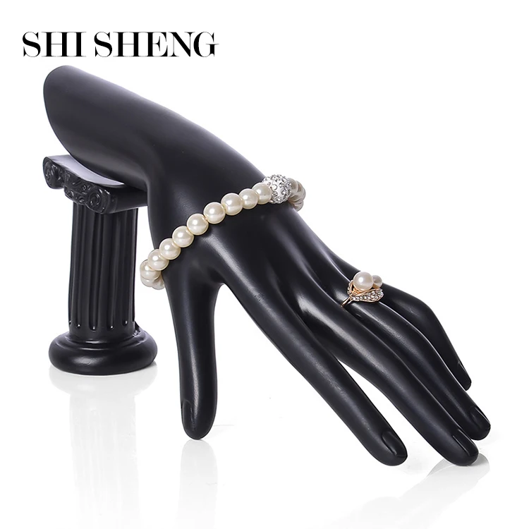 

SHI SHENG Shaped Resin Mannequin Hand Model Jewelry Display Stand for Ring Bracelet Bangle Necklace Organizer, Black/white/gold/blue