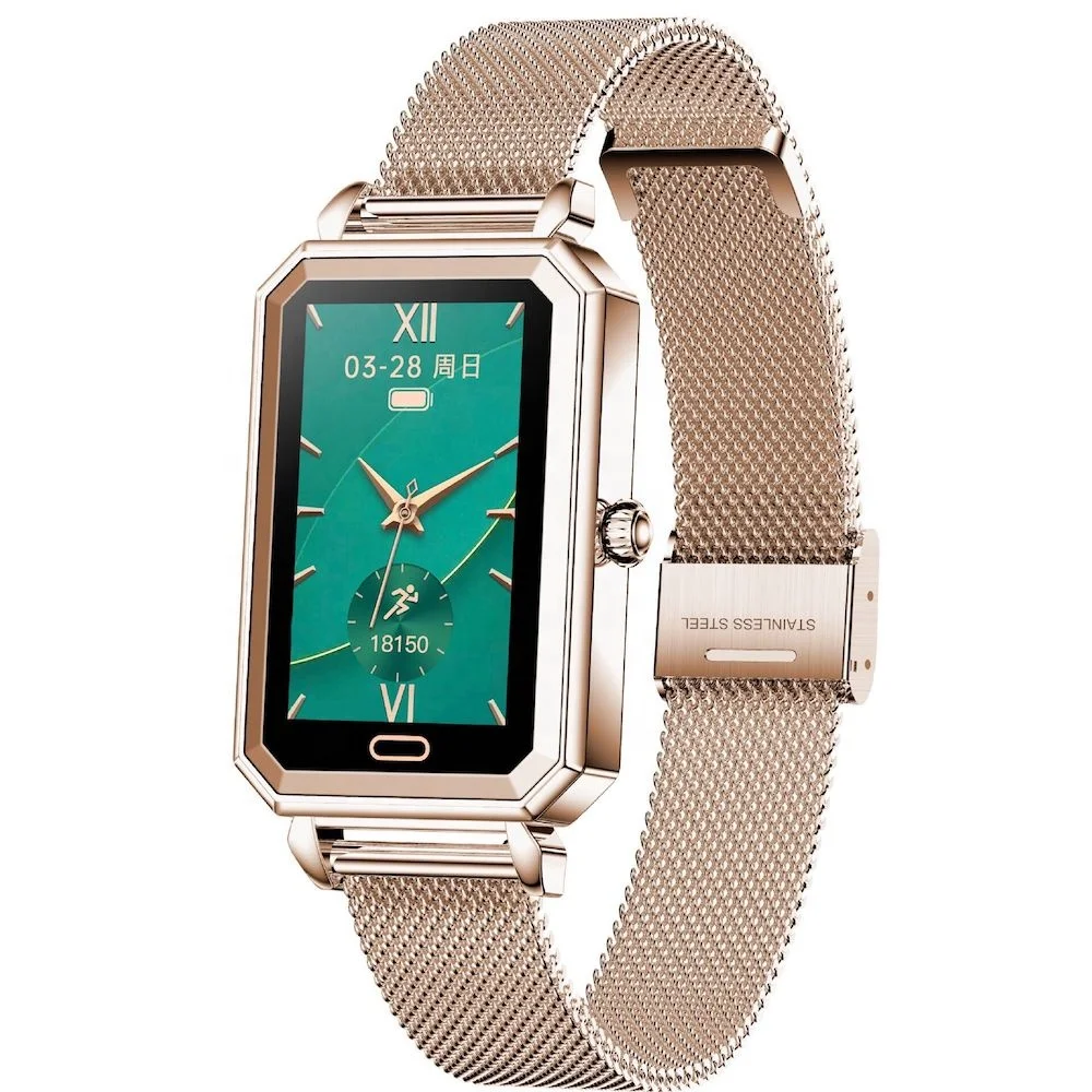 

New light luxury woman smart watch little green heart rate health care ip68 waterproof sleep tracker smartwatch for ladies girl