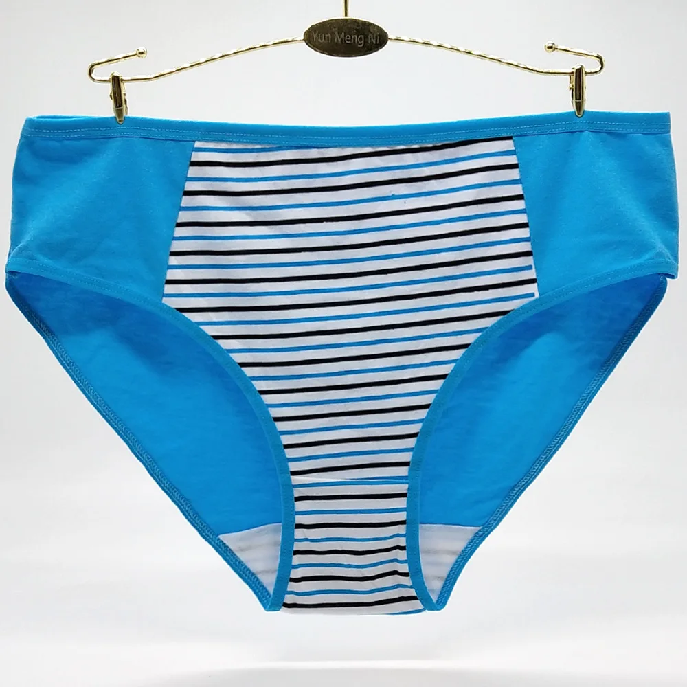 
Wholesale Cotton Classic Stripe Brief Plus Size Womens Panties 