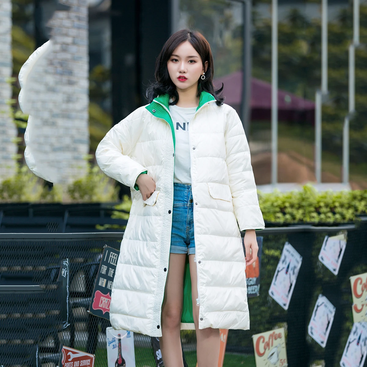 

waterproof colour matching Winter women fashion winter jacket coats, Picture color