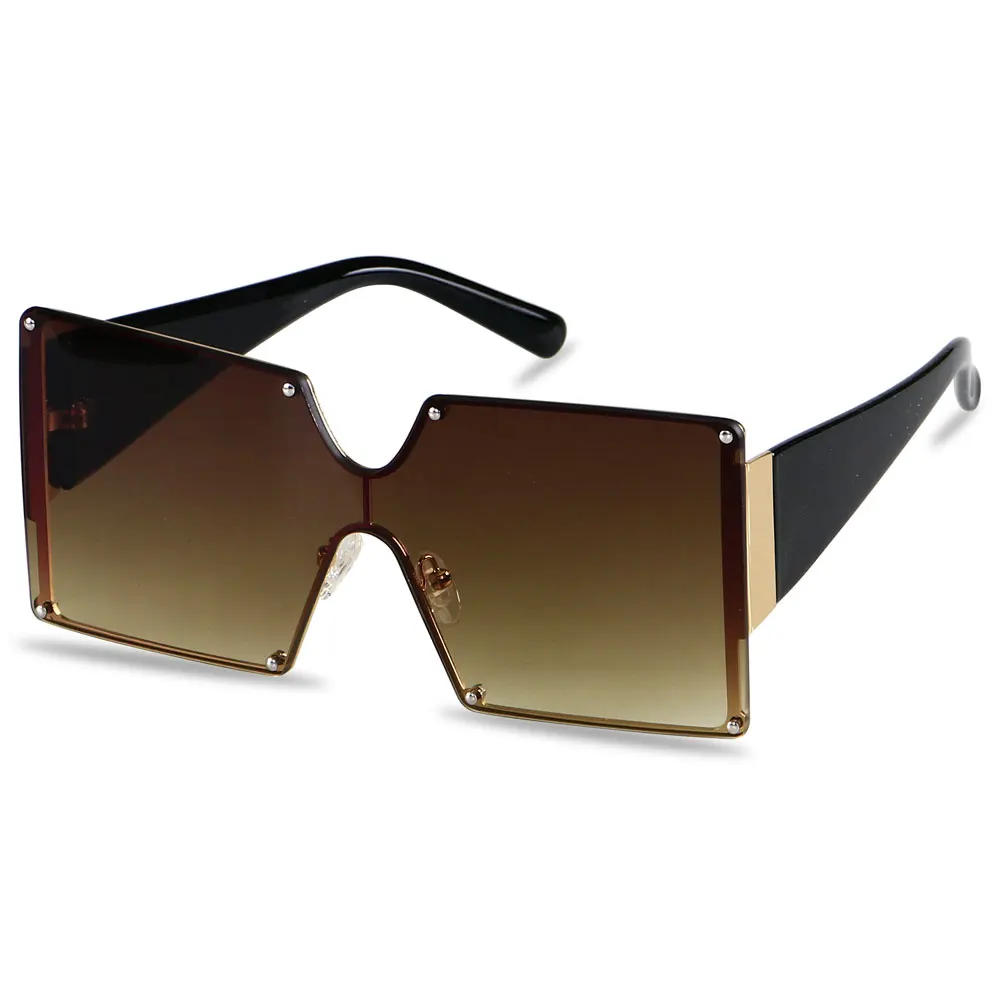 

INS hot style quality 100% UV400 anti glare fashion rimless big shades oversized sunglasses