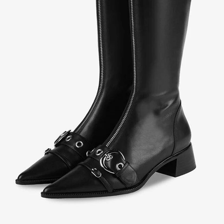 Botas Planas Zapatos De Mujer Botas De Cuero Genuino De Lujo Frente  Cremallera De Las Mujeres Casuales Zapatos Para Damas - Buy Botas De  Invierno Para Mujer Botines Product on Alibaba.com