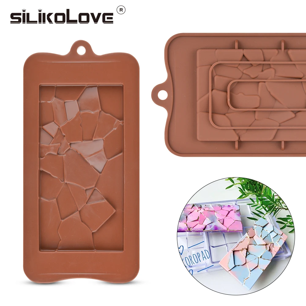 

New design silicone broken piece shape chocolate bar mold silicone kitchen baking tools