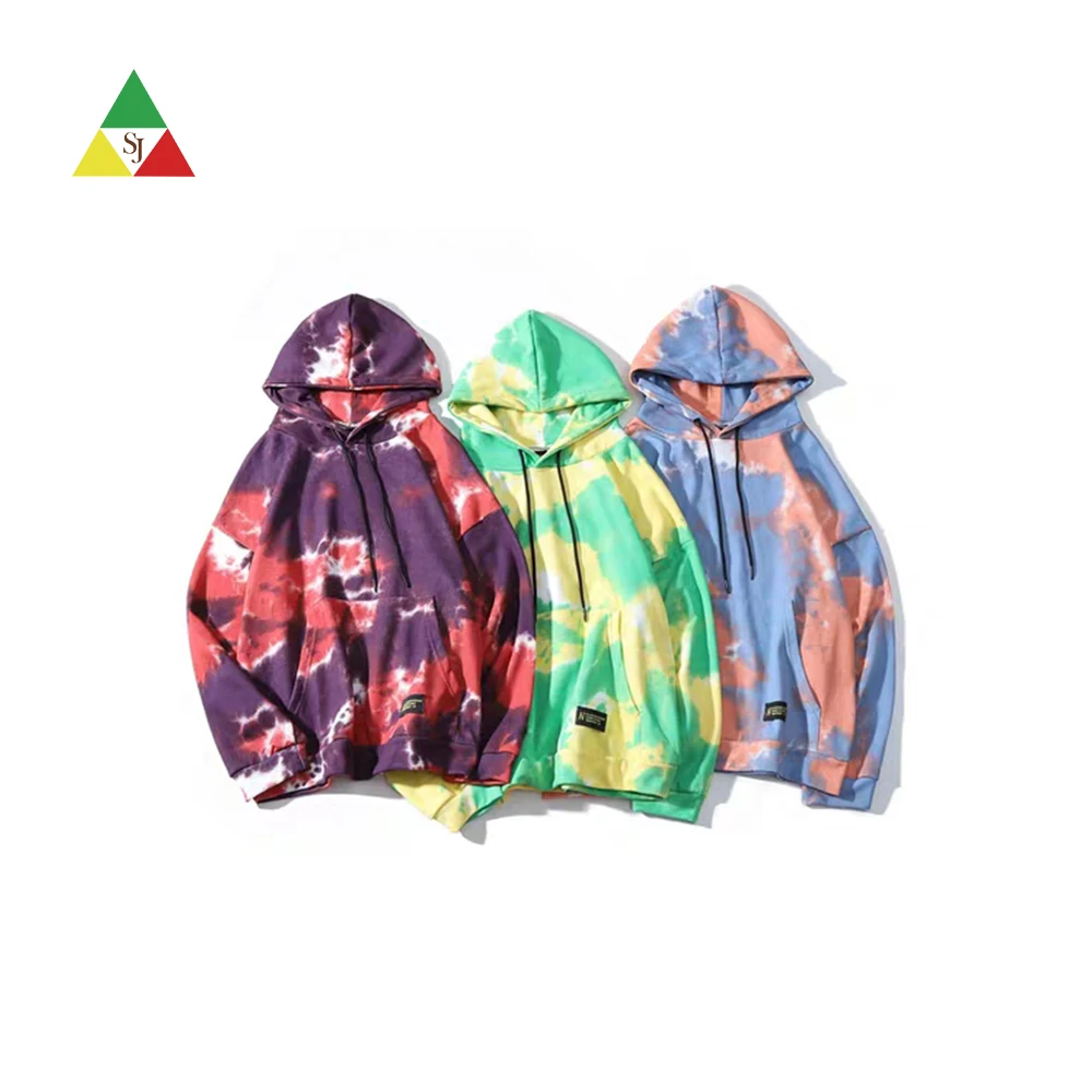 

New style fashion men's sweatshirt warm winter pullover men multi color heavyweight tie dye hoodies men pullover, Custom tie dye fabric colors