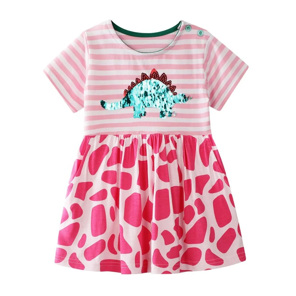 

Wholesale Baby Girl Summer Dress Ruffle Sleeve Cotton Material Girls Dresses for Party and Holiday