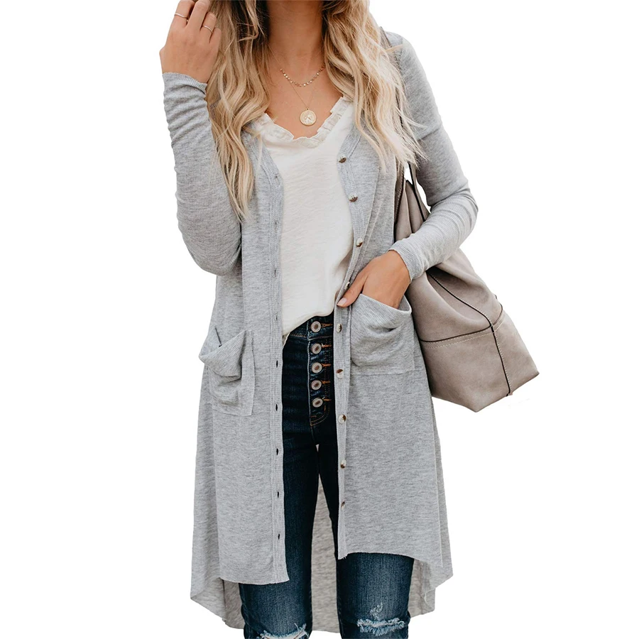 

Women Ladies 2019 Sweater Cardigan Single-Breast Button Sweater Open CardiganLong Sleeve Knit Sweater Cardigan