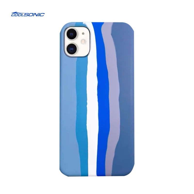 

Cartoon Shockproof Silicone Rainbow Phone Case For iPhone13ProMAX, Multi